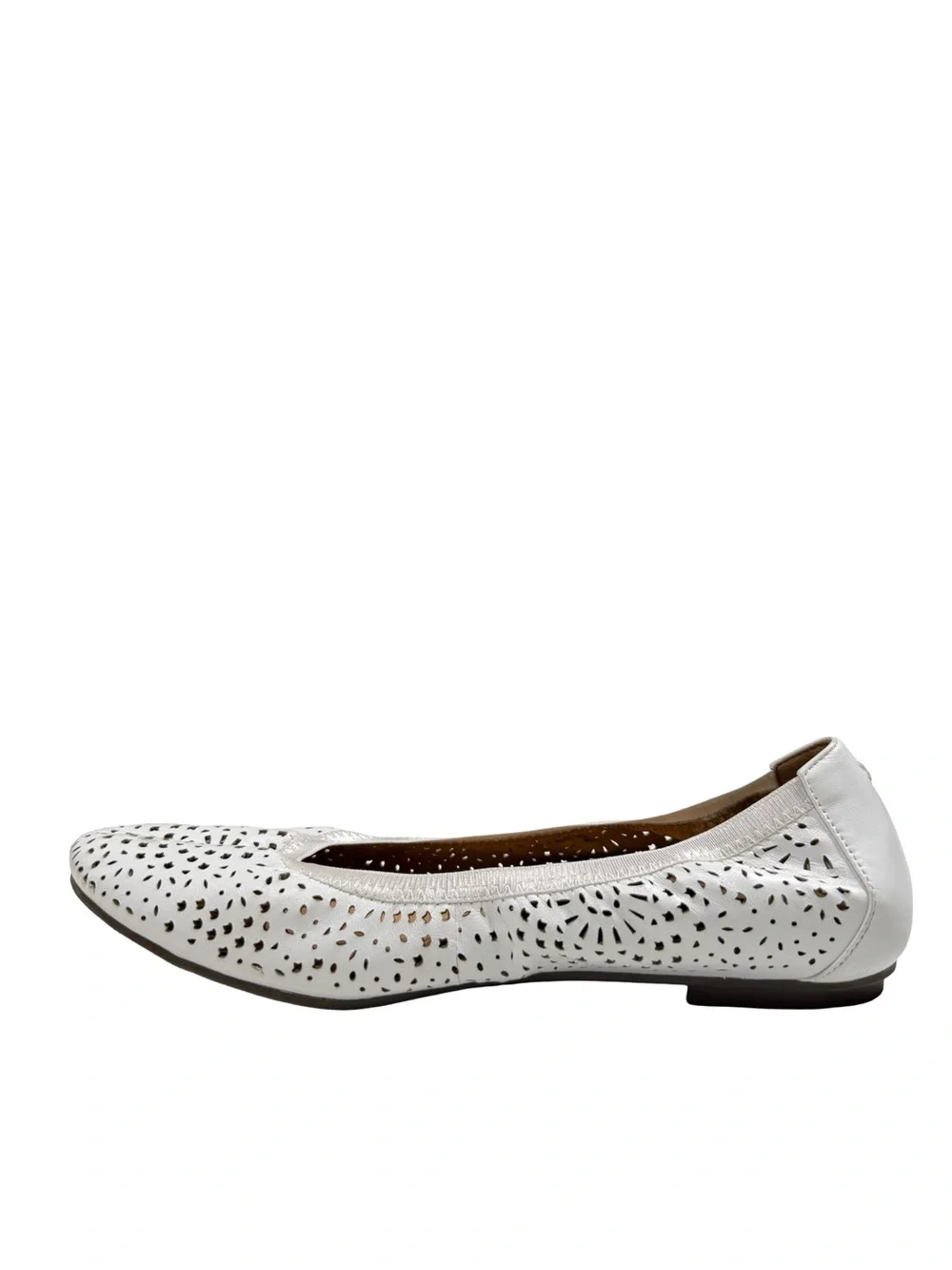 Vionic Robyn White Leather Perforated Ballet Flats Womens Sz 9 Orthotic Shoes - Picture 4 of 11